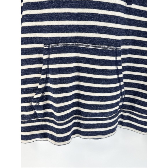 Sonoma 100% cotton blue white stripe hoodie kangaroo pocket Large - Picture 2 of 8